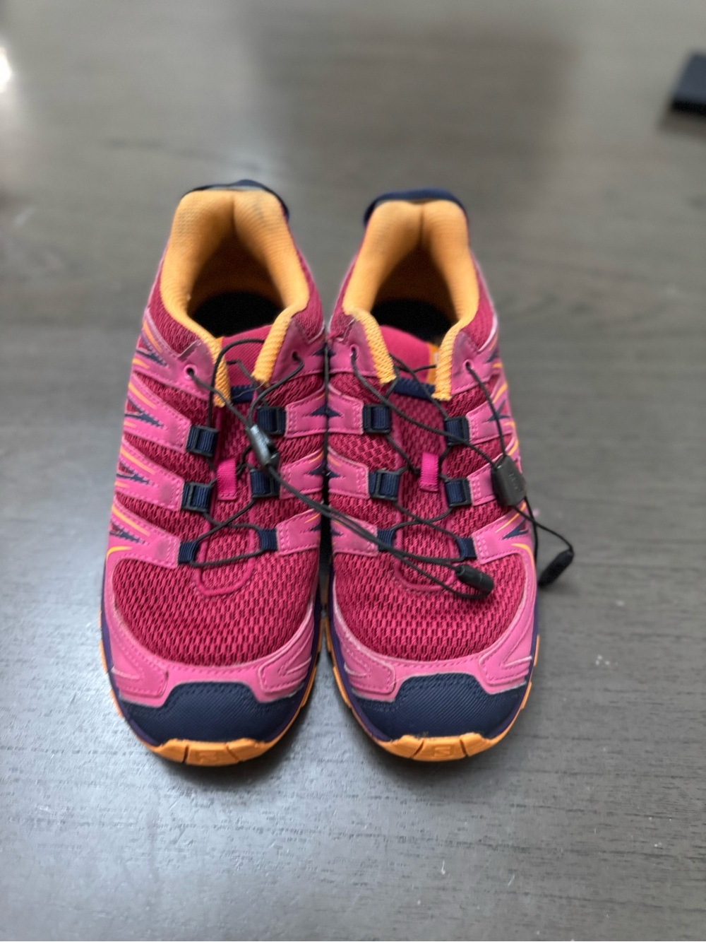 Salomon Women's Pink Orange Trail Running Shoes size EU 38 US 6